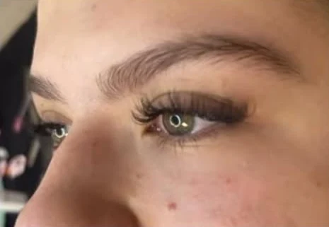 Close-up of fine lash definition on a client