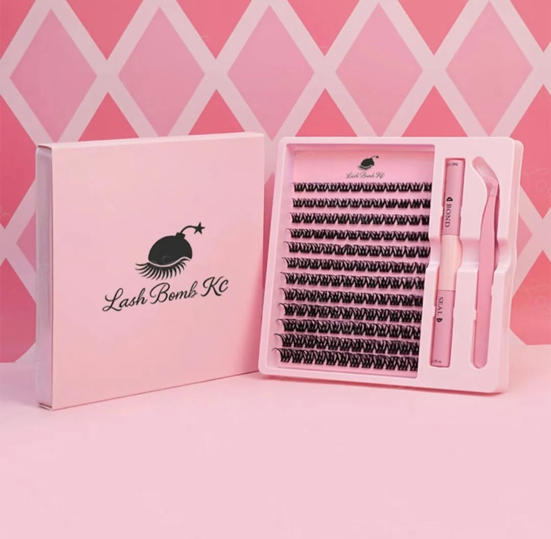 Pink Lash Bomb KC lash kit with lashes and application tools